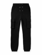 Balmain - Tapered Cotton-Jersey Cargo Sweatpants - Black