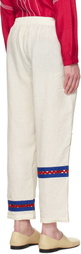 HARAGO Off-White Applique Trousers