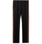 Fendi - Black Slim-Fit Webbing-Trimmed Tech-Twill Trousers - Black