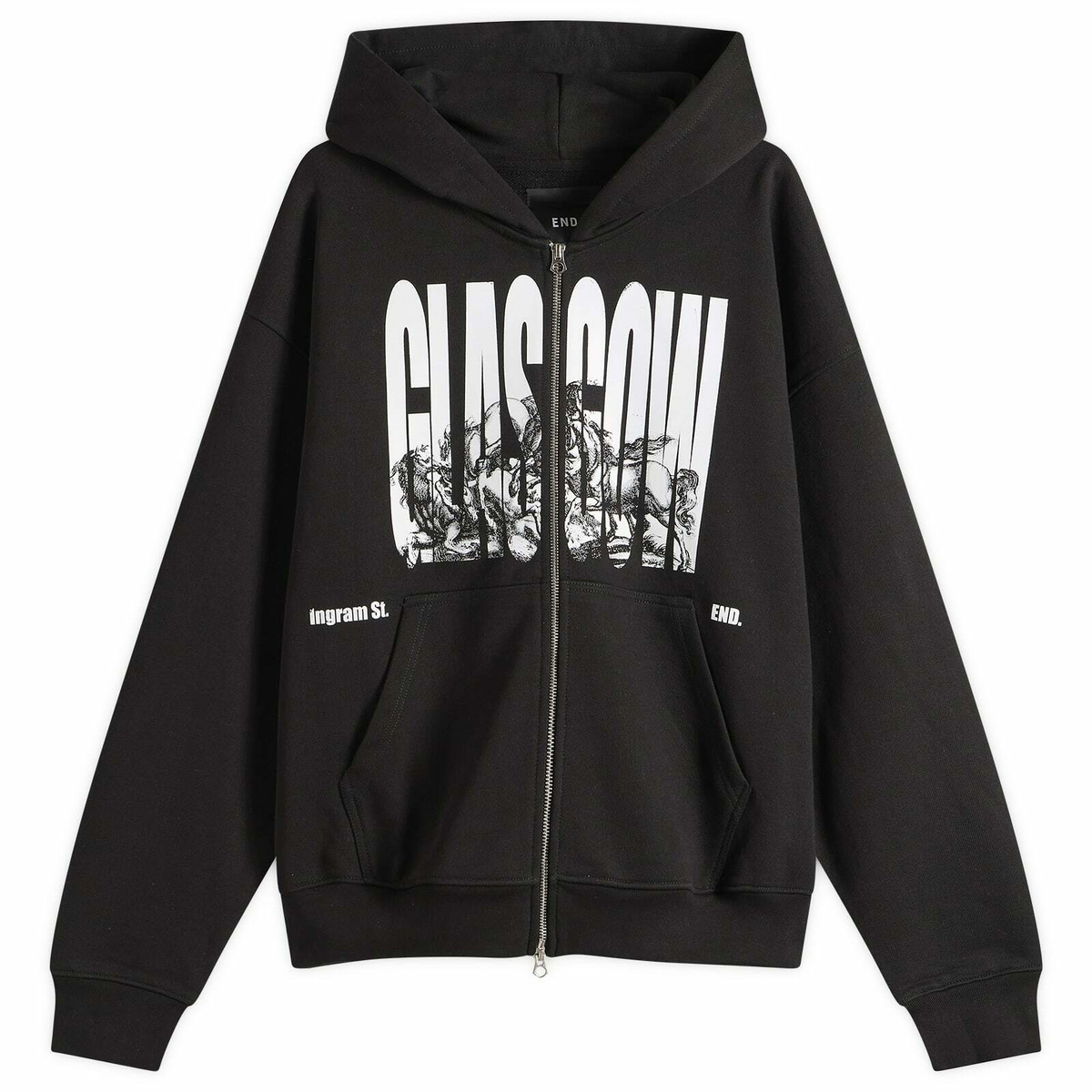 END. Glasgow Zip Hoodie in Black