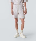 Givenchy G Plage striped cotton-blend terry Bermuda shorts