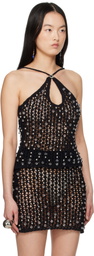 Coperni Black Beaded Knitted Tank Top