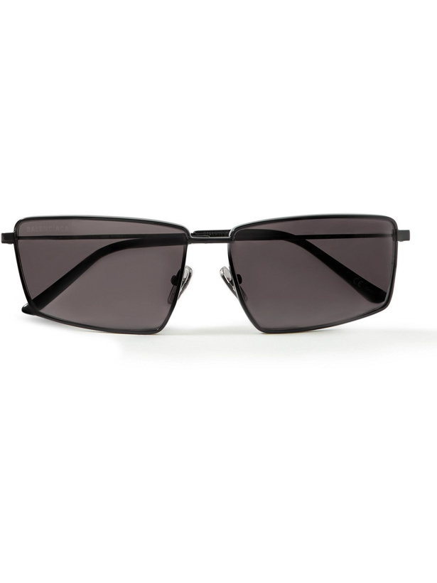 Photo: Balenciaga - Rectangle-Frame Metal Sunglasses