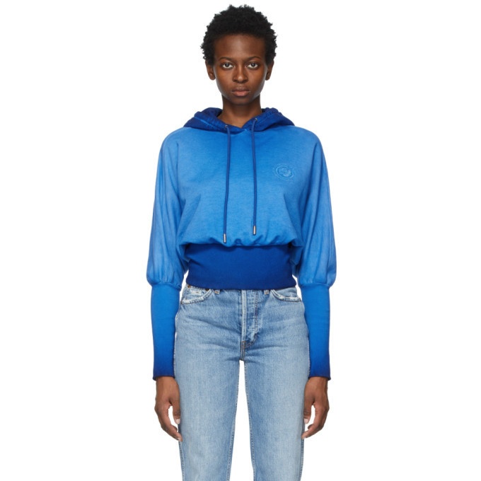Photo: Opening Ceremony Blue Rose Crest Fade Crop Hoodie