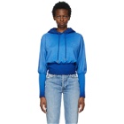 Opening Ceremony Blue Rose Crest Fade Crop Hoodie