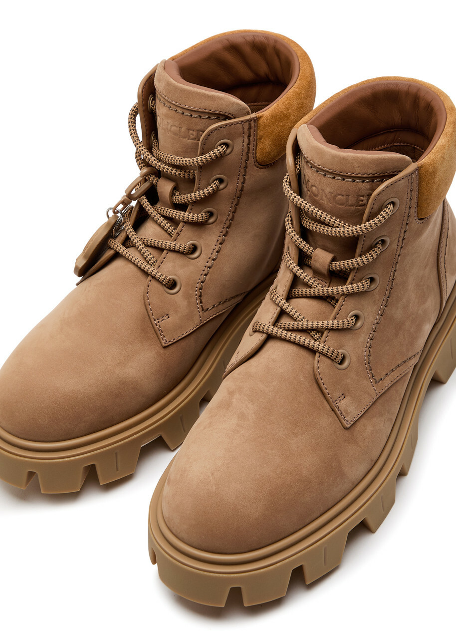 Moncler Peak City Nubuck Hiking Boots Beige Moncler