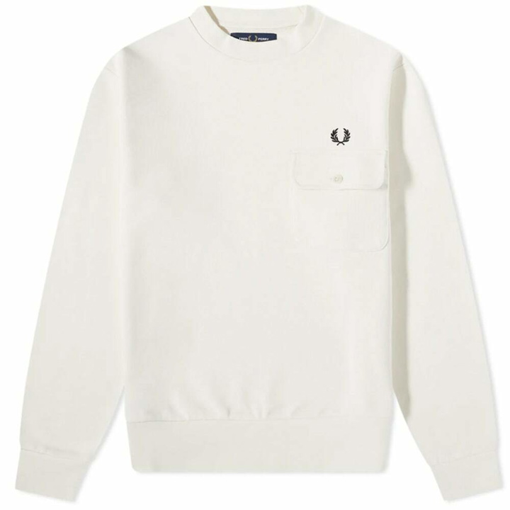 Photo: Fred Perry Men's Button Down Pocket Sweat in Ecru