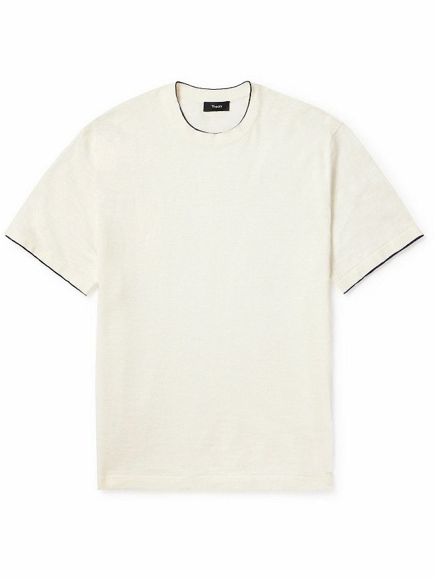 Photo: Theory - Kolben Linen-Blend T-Shirt - White