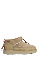 UGG Ultra Mini Crafted Low Heels Ankle Boots In Beige Suede