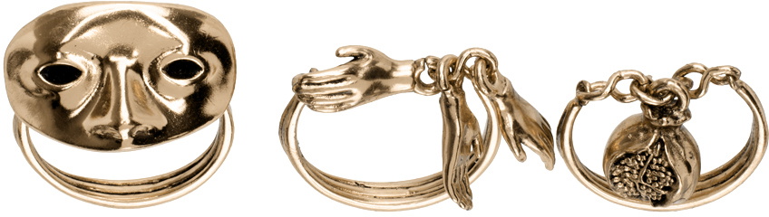 LEMAIRE Gold Estampe Ring Set
