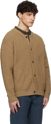 Uniform Bridge Beige Fisherman Wool Knit Cardigan