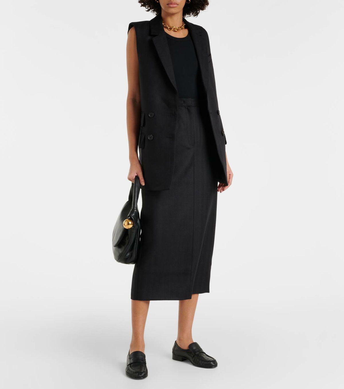 CO Pinstriped wool vest