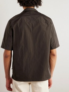 NN07 - Ole 1442 Camp-Collar Recycled-Shell Shirt - Brown