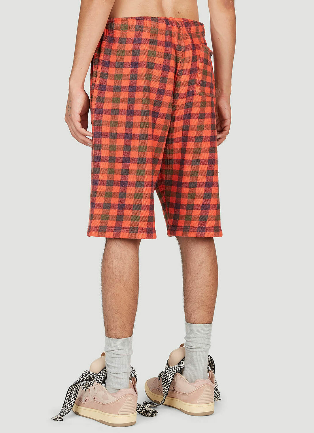 ERL Check Print Fleece-Jersey Bermuda Shorts
