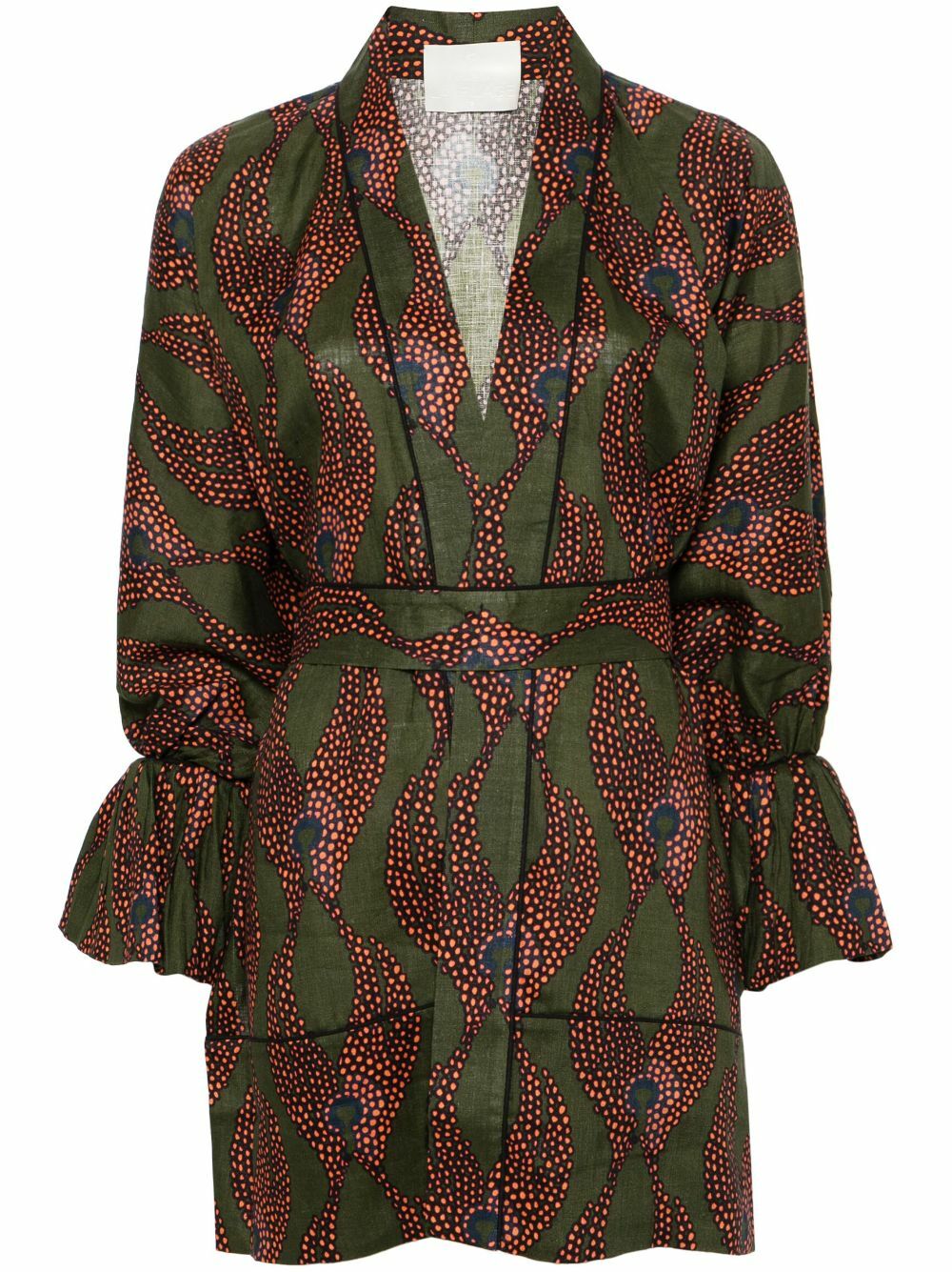 Maison La Plage Green Ravello Linen Mini Dress