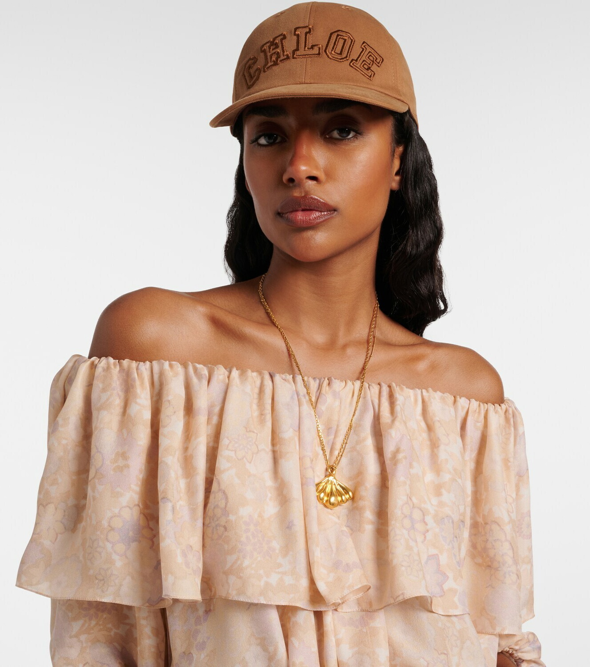 Chloé Chloé Signature canvas baseball cap