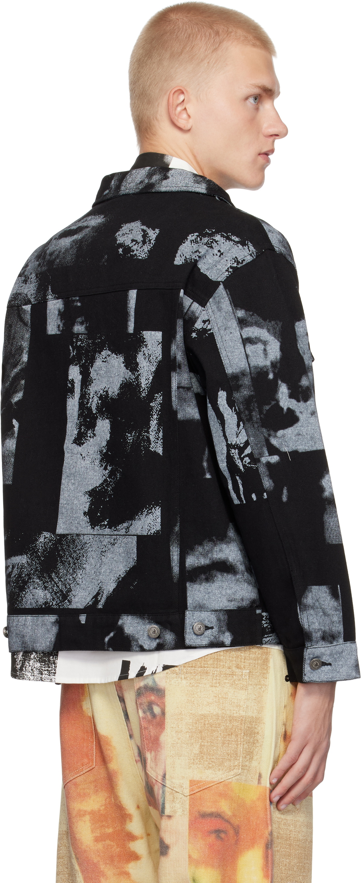 KidSuper Black Collage Faces Denim Jacket