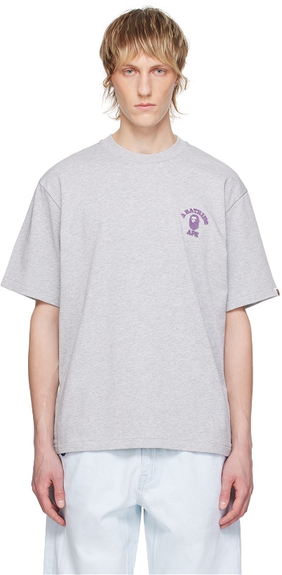 Photo: BAPE Gray College One Point T-Shirt