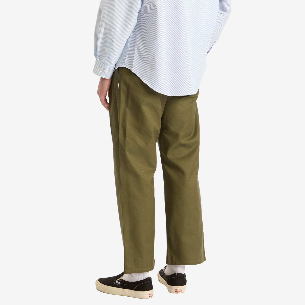 WTAPS Men's Two Tuck Wide Trousers in Olive Drab WTAPS