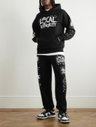 Local Authority LA - Stud Skull O Logo-Print Cotton-Jersey Hoodie - Black