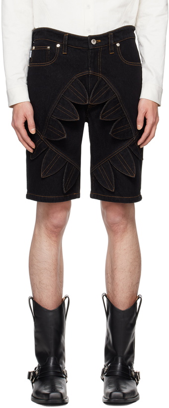 Photo: Juntae Kim Black Petal Denim Shorts