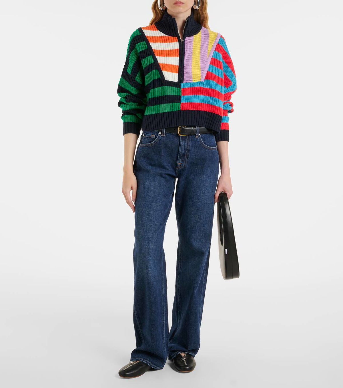 Staud Hampton knitted cotton-blend sweater