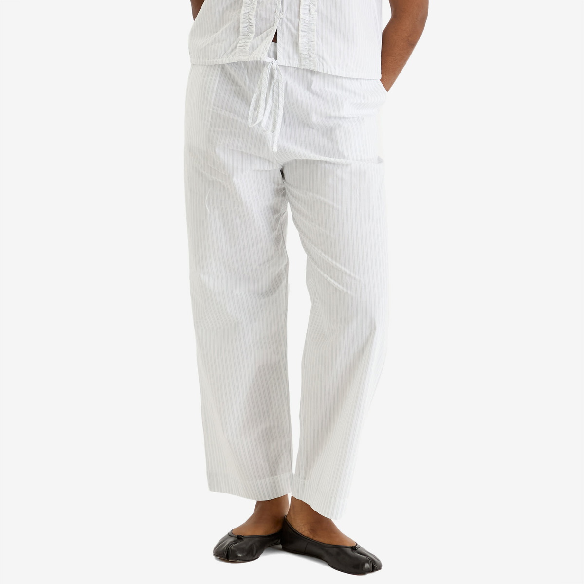 Deiji Studios Women's Ease Trouser in Sage Stripe