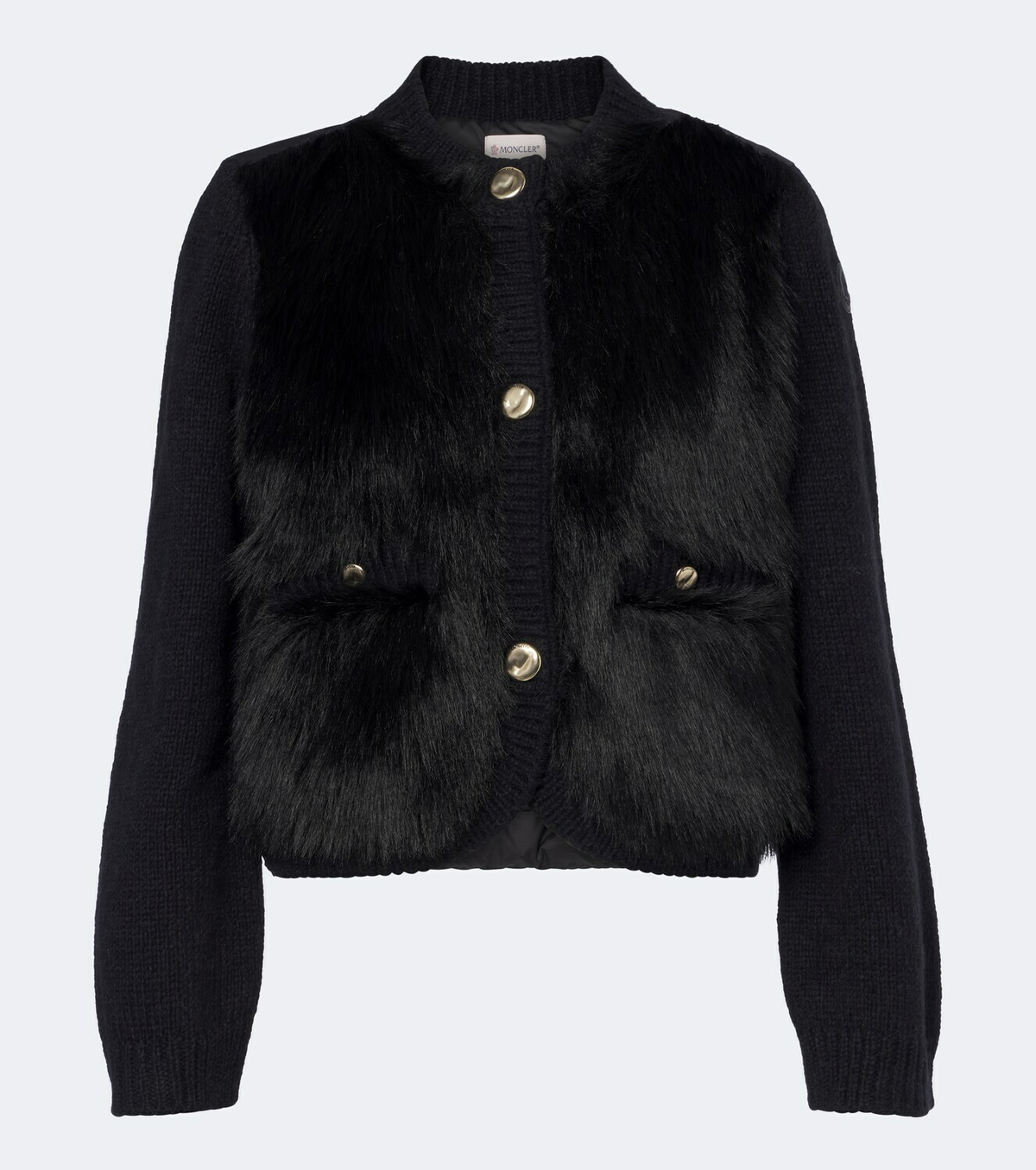 Moncler Down-paneled alpaca and wool-blend cardigan