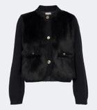 Moncler Down-paneled alpaca and wool-blend cardigan