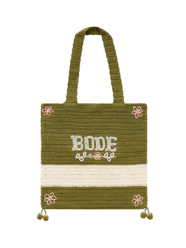 Photo: BODE - Marsh Embellished Crocheted Cotton Tote Bag