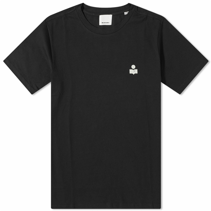 Photo: Isabel Marant Men's Zafferh Small Logo T-Shirt in Black/Ecru