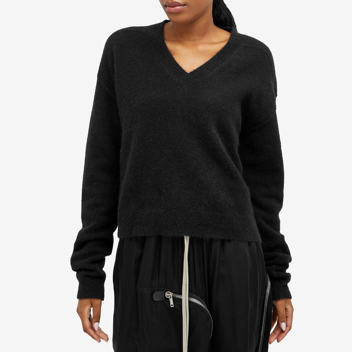 Rick Owens Women's Tommy V-Neck Knit in Black Rick Owens