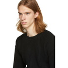 Rick Owens Black Round Neck Fisherman Sweater