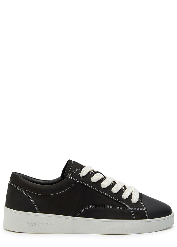 Photo: Jude Llow Nico Panelled Nubuck Leather Sneakers Black