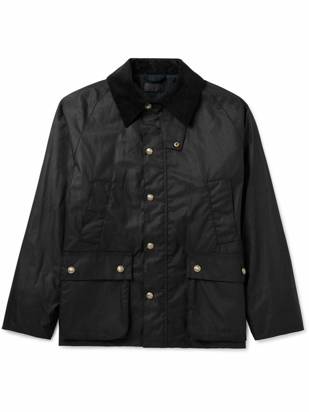 Photo: Nili Lotan - Kylian Corduroy-Trimmed Waxed Cotton-Canvas Field Jacket - Black