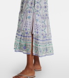 Juliet Dunn Embellished floral cotton midi dress