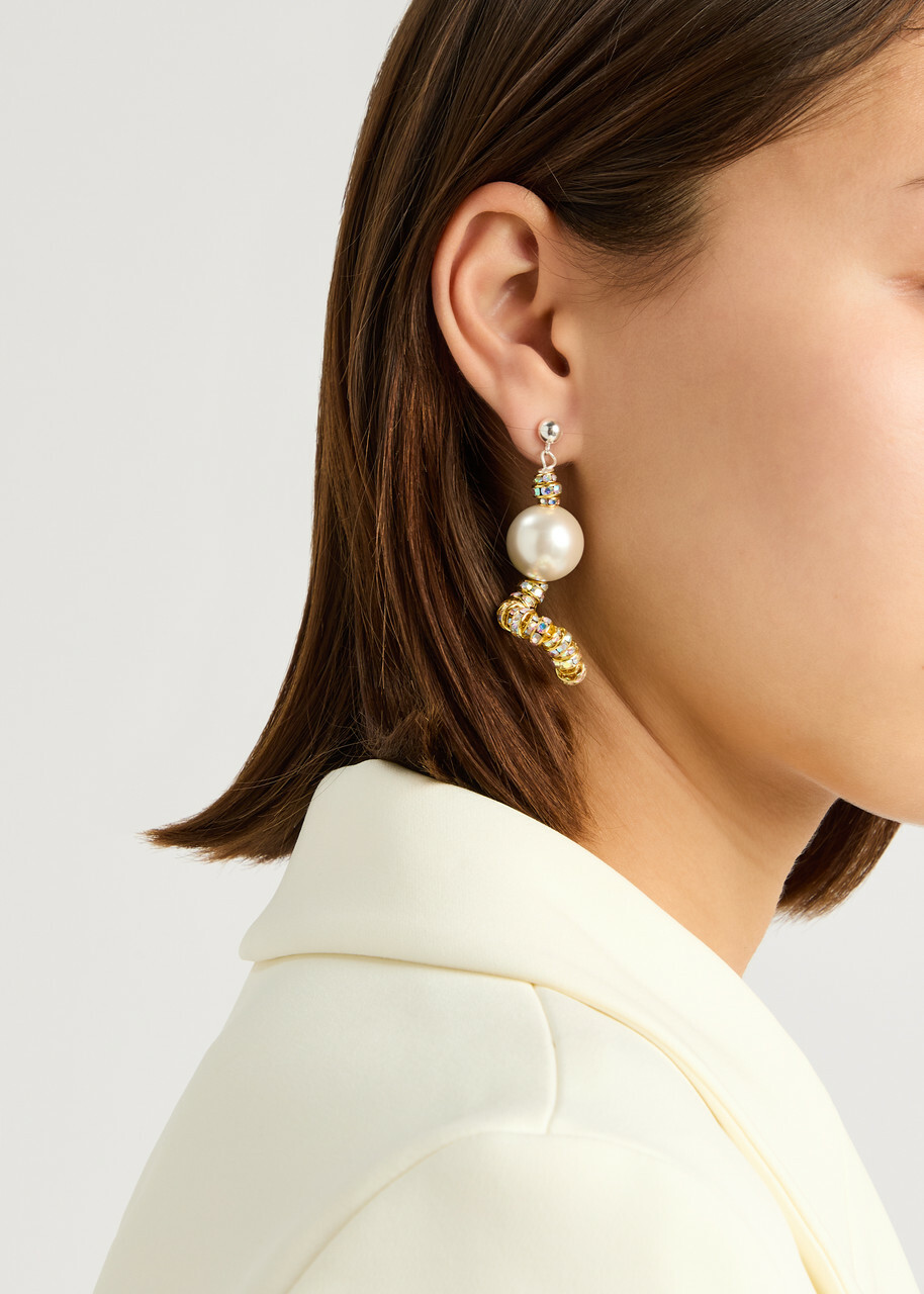 Pearl Octopuss.y Mini Snakes Embellished Drop Earrings - Gold - One Size