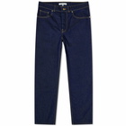 Maison Kitsuné Men's Tapered Denim Jeans in Washed Indigo