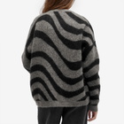 Fiorucci Women's Black Candy Stripe Mohair Sweater in Black Stripes