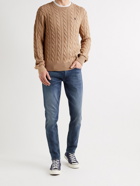 POLO RALPH LAUREN - Logo-Embroidered Cable-Knit Cotton Sweater - Neutrals