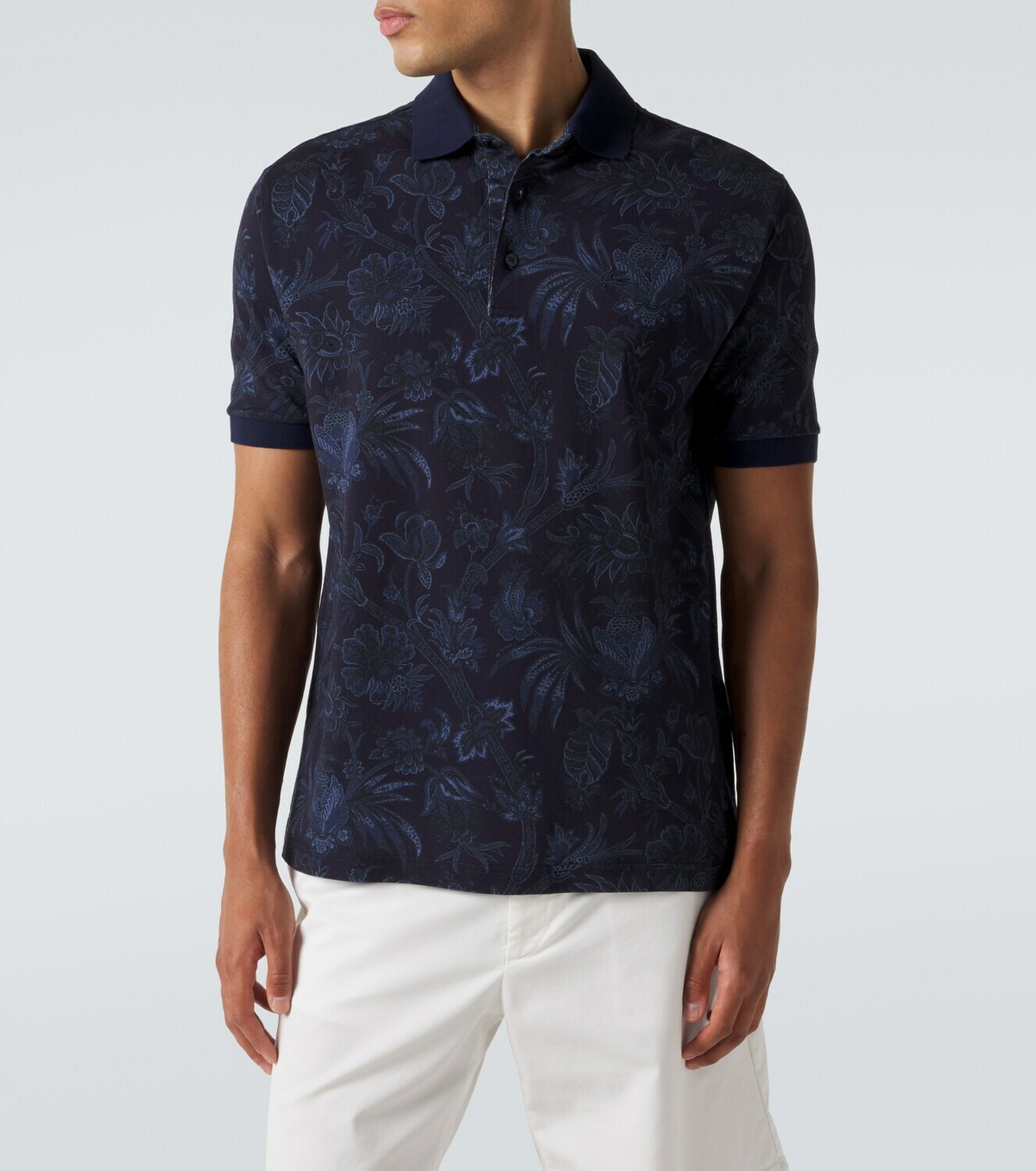 Etro Floral cotton piqué polo shirt
