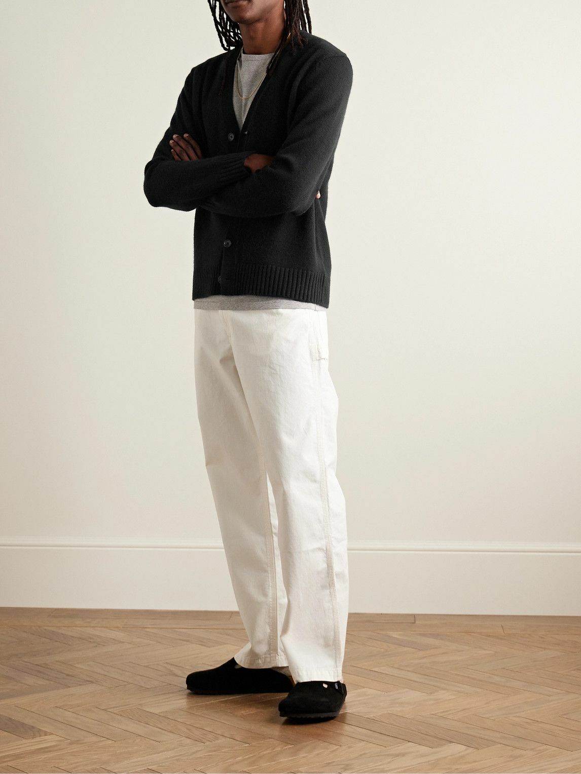 JAMES PERSE 肉厚 ローゲージ カシミヤセーター カシミアカーディガン James Perse - Recycled-Cashmere Cardigan - Black James Perse