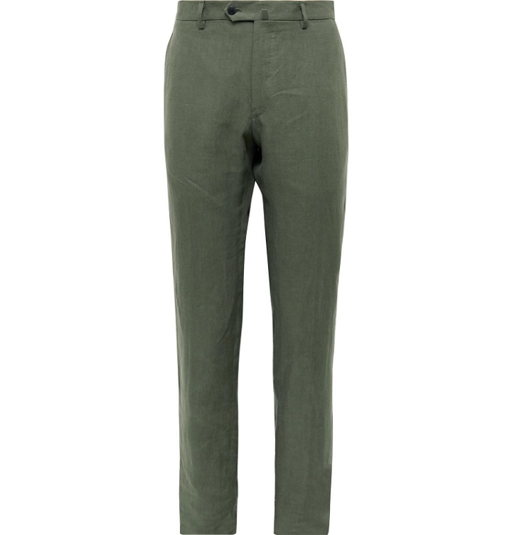 Photo: Caruso - Slim-Fit Linen Suit Trousers - Green