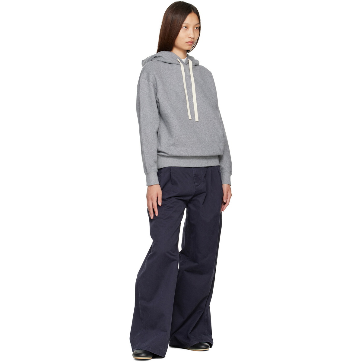 Jil Sander Gray Cotton Terry Hoodie
