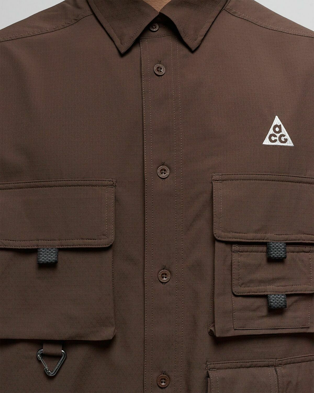 Nike Acg Dri Fit Uv Devastation Trail Top Brown Longsleeves Nike