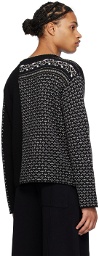 MM6 Maison Margiela Black Jacquard Sweater