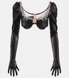 Miss Sohee Embellished bra top with gloves