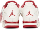Nike Jordan Off-White & Red Air Jordan 4 Retro Sneakers