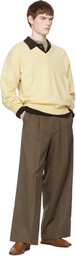 stein Yellow Pure Cashmere V Neck LS Sweater