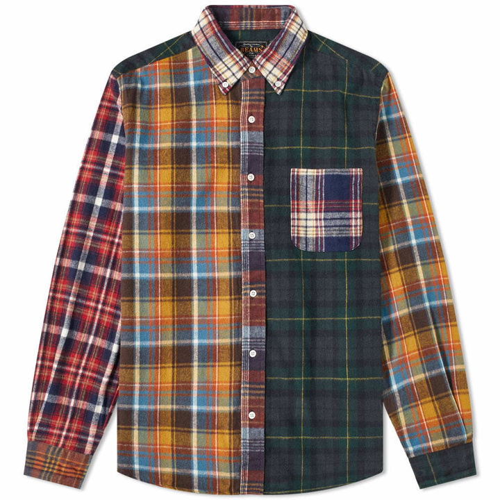 Photo: Beams Plus Button Down Shaggy Check Multi Pattern Shirt